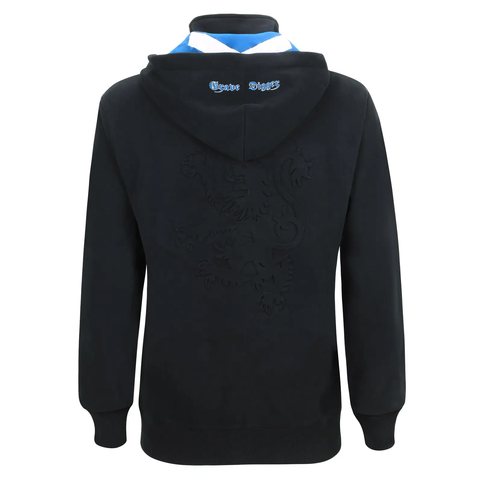 Grave Digger kapuzenjacke mit geprägtem Schottland Löwe auf dem Rücken