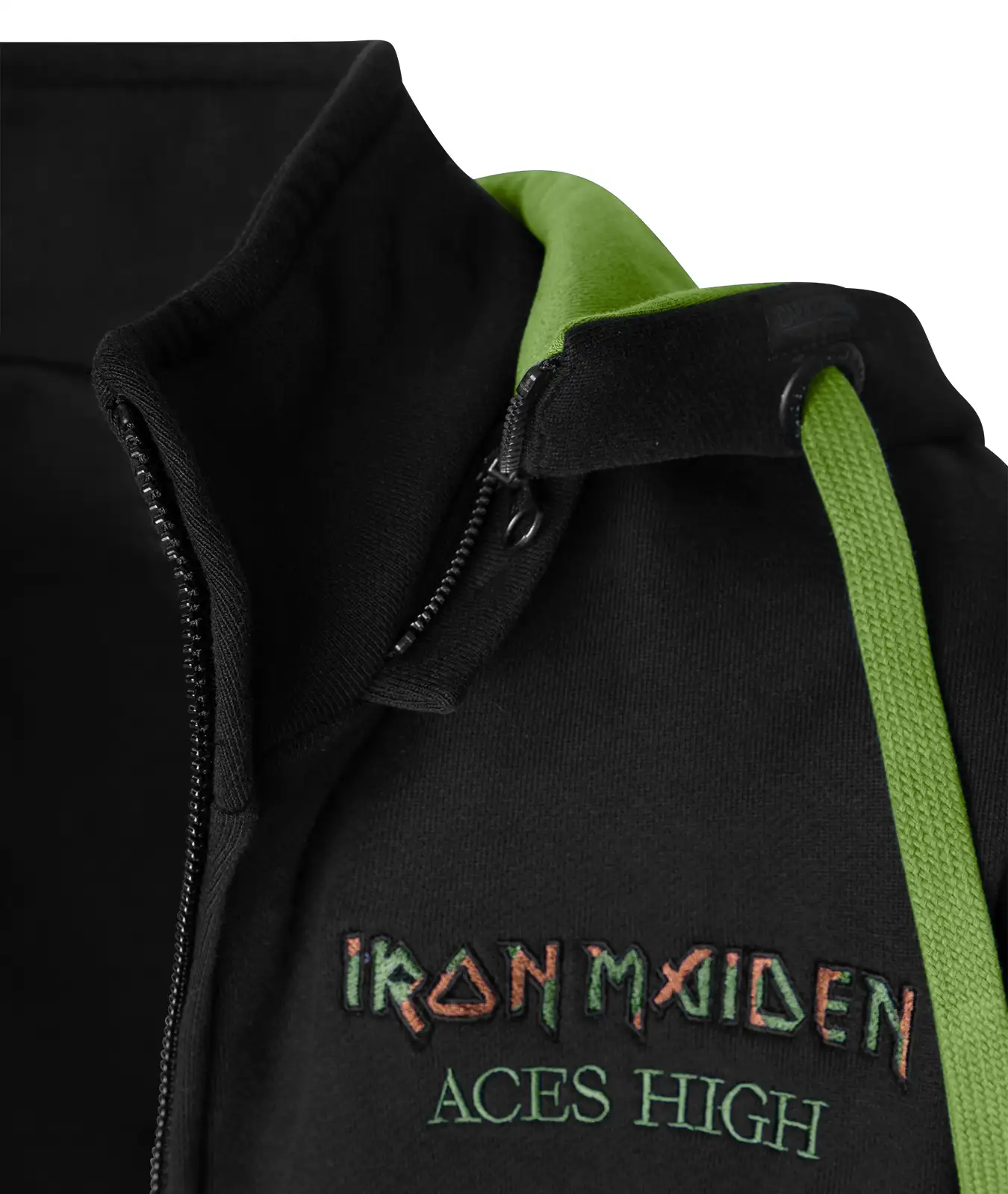 Kapuzenjacke Iron maiden Aces High Bruststick im Detail