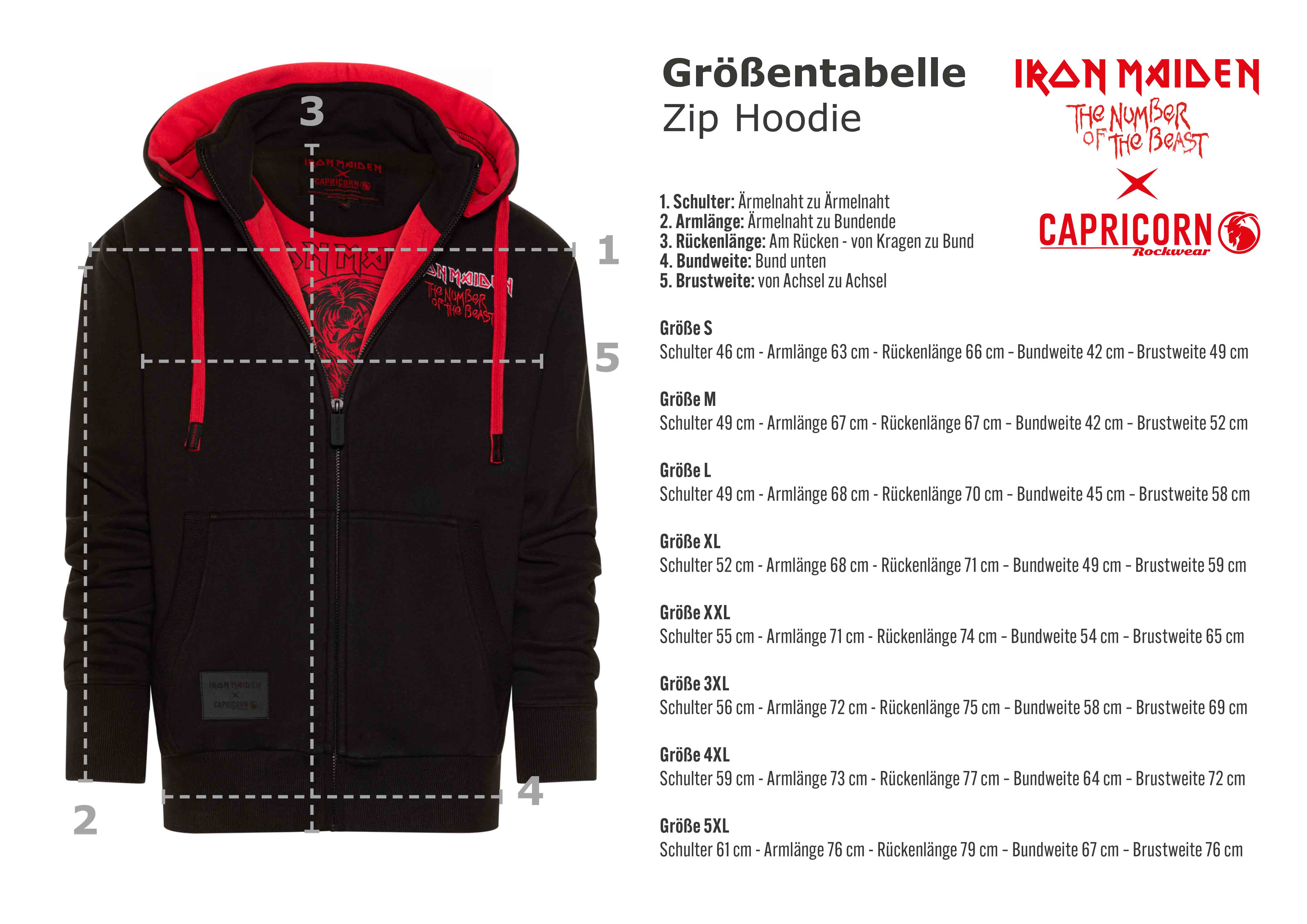 Kapuzenjacke Iron Maiden Number of the Beast