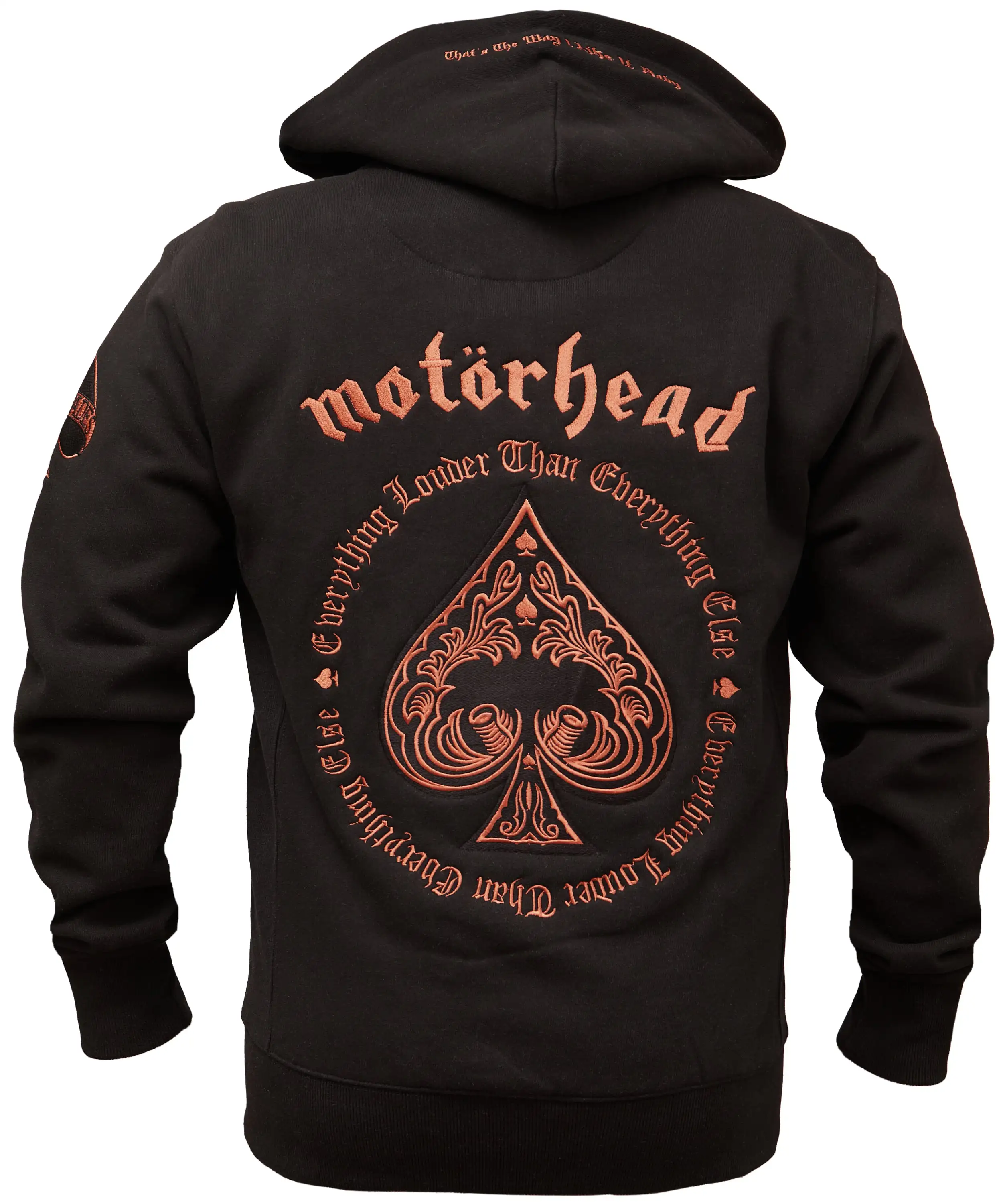 Motörhead Ace of Spades Jacke, gesticktes Logo auf Rücken, kupferfarben