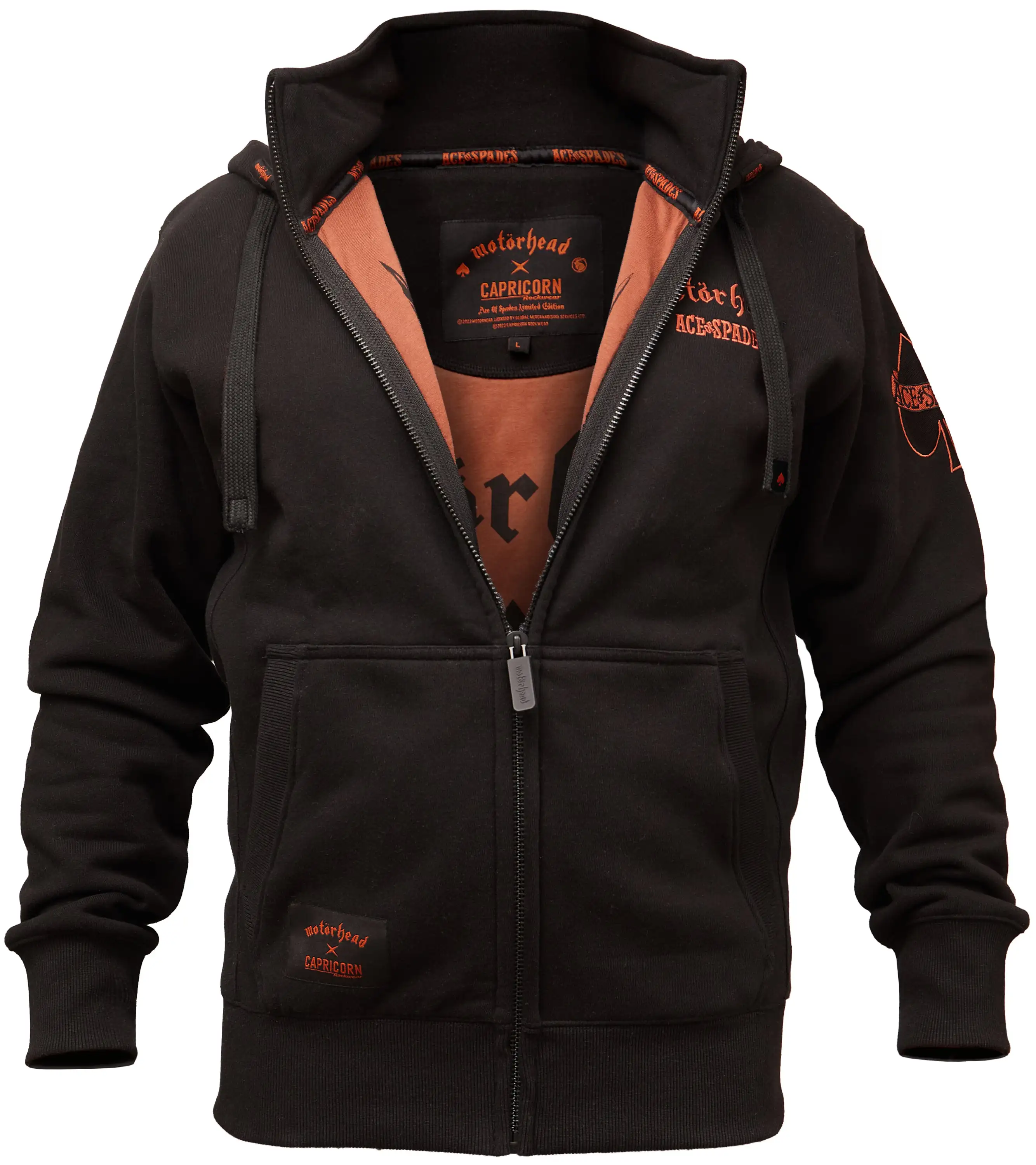 Motörhead Ace of Spades Jacke mit gesticktem Logo, Vorderansicht
