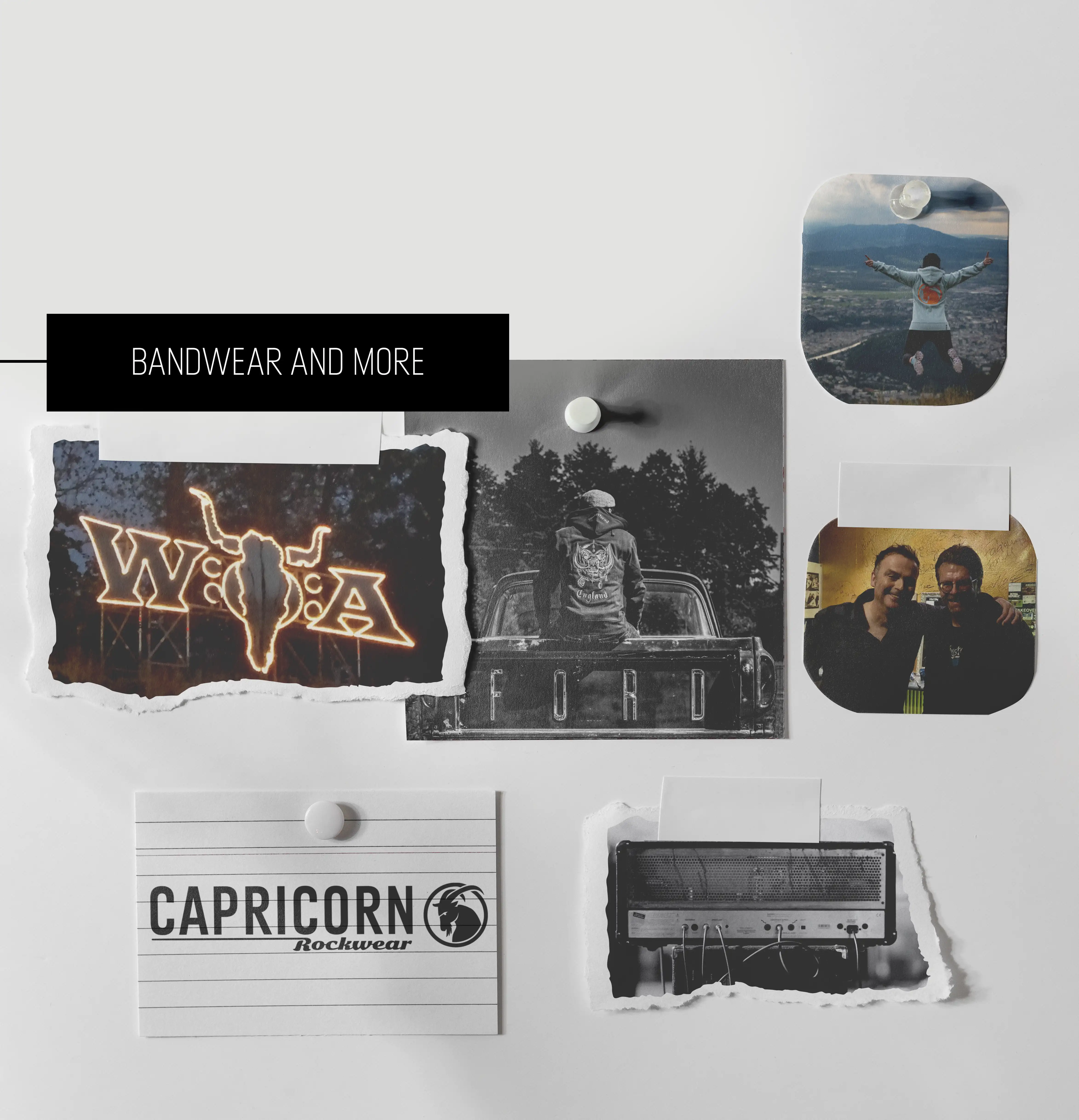 Eine Collage aus Bildern über das Thema Rock