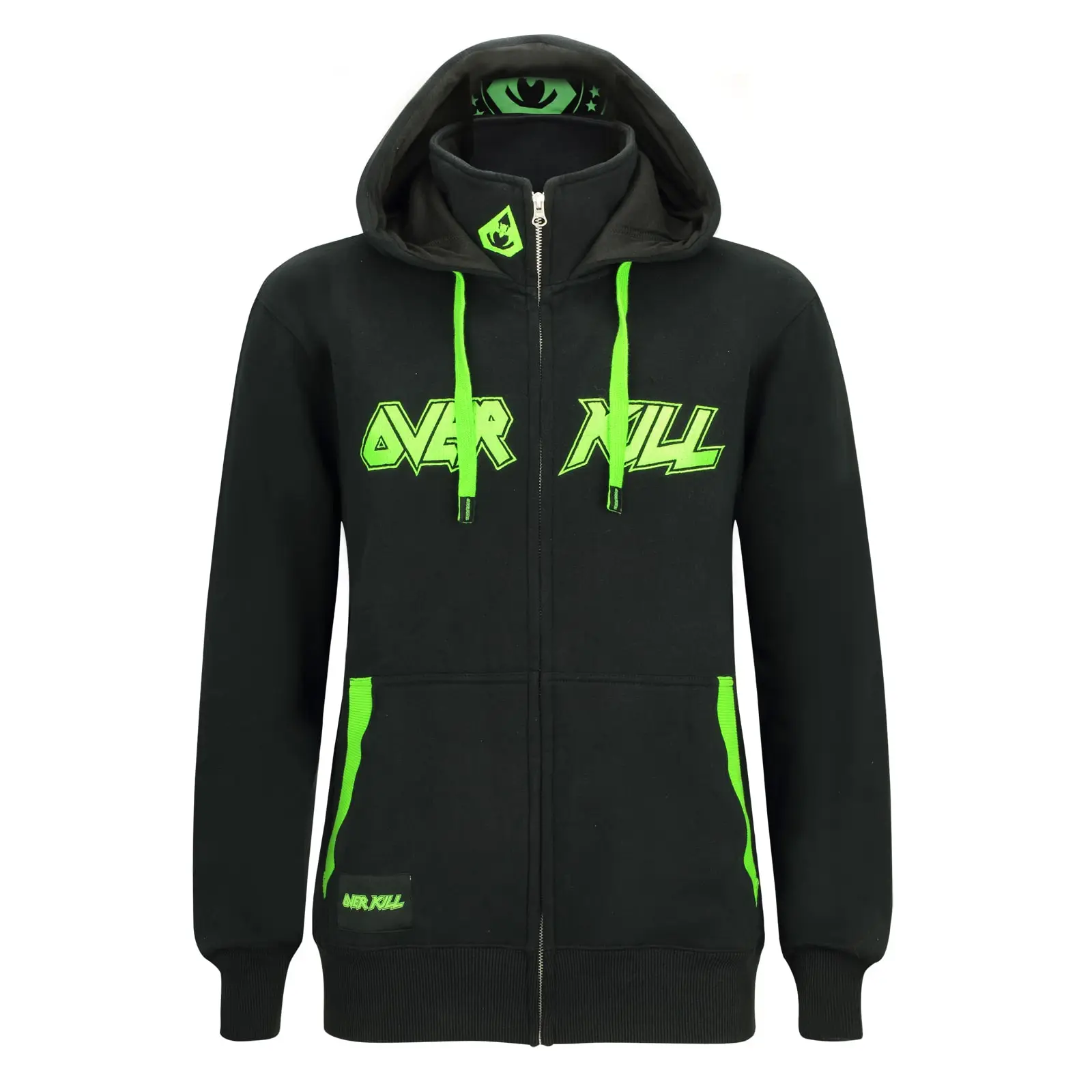 Overkill Kapuzenjacke mit grünen Logo über der Brust