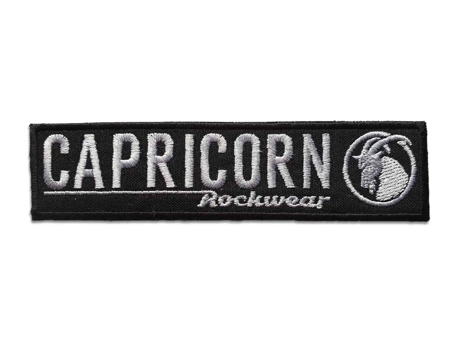 gestickter Aufnäher mit Capricorn Rockwear Schriftzug