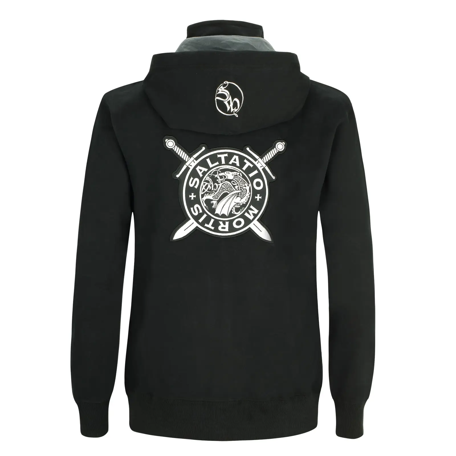 Saltatio Mortis Kapuzenjacke Logo. Rückansicht