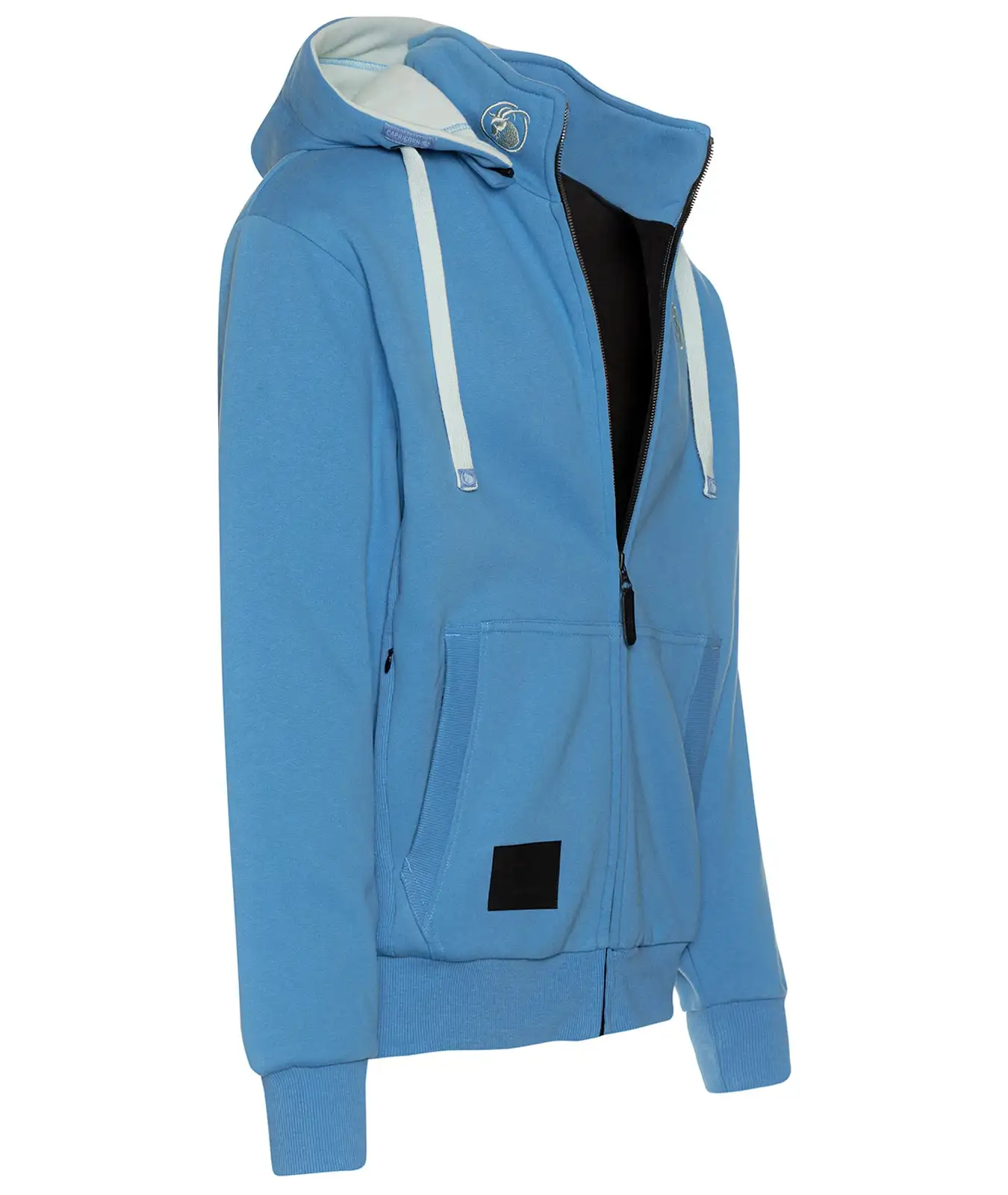 Kapuzenjacke hellblau Seitenansicht
