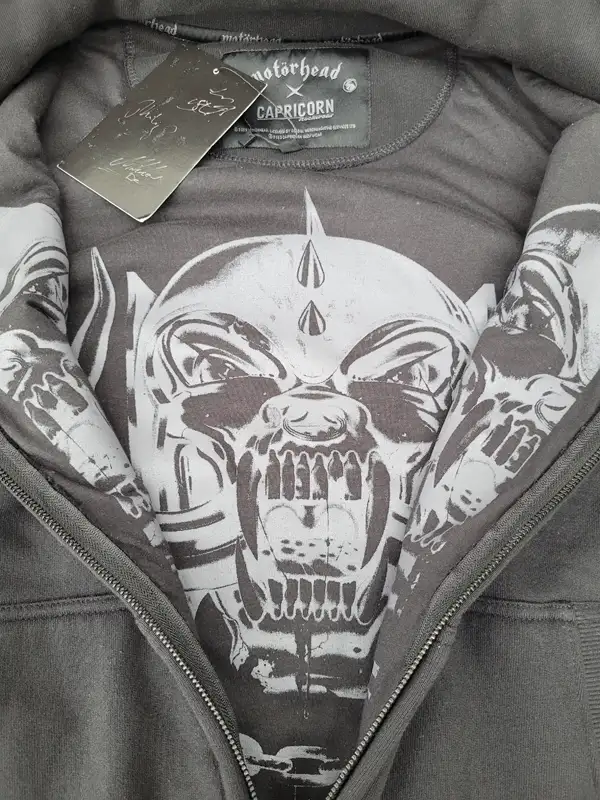 Offene motörhead jacke mit Warpig print auf Innenfutter