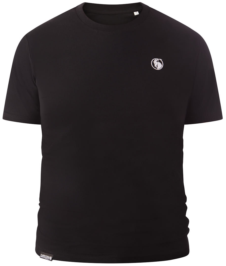 T-Shirt schwarz mit gesticktem Logo auf Brust in weiß