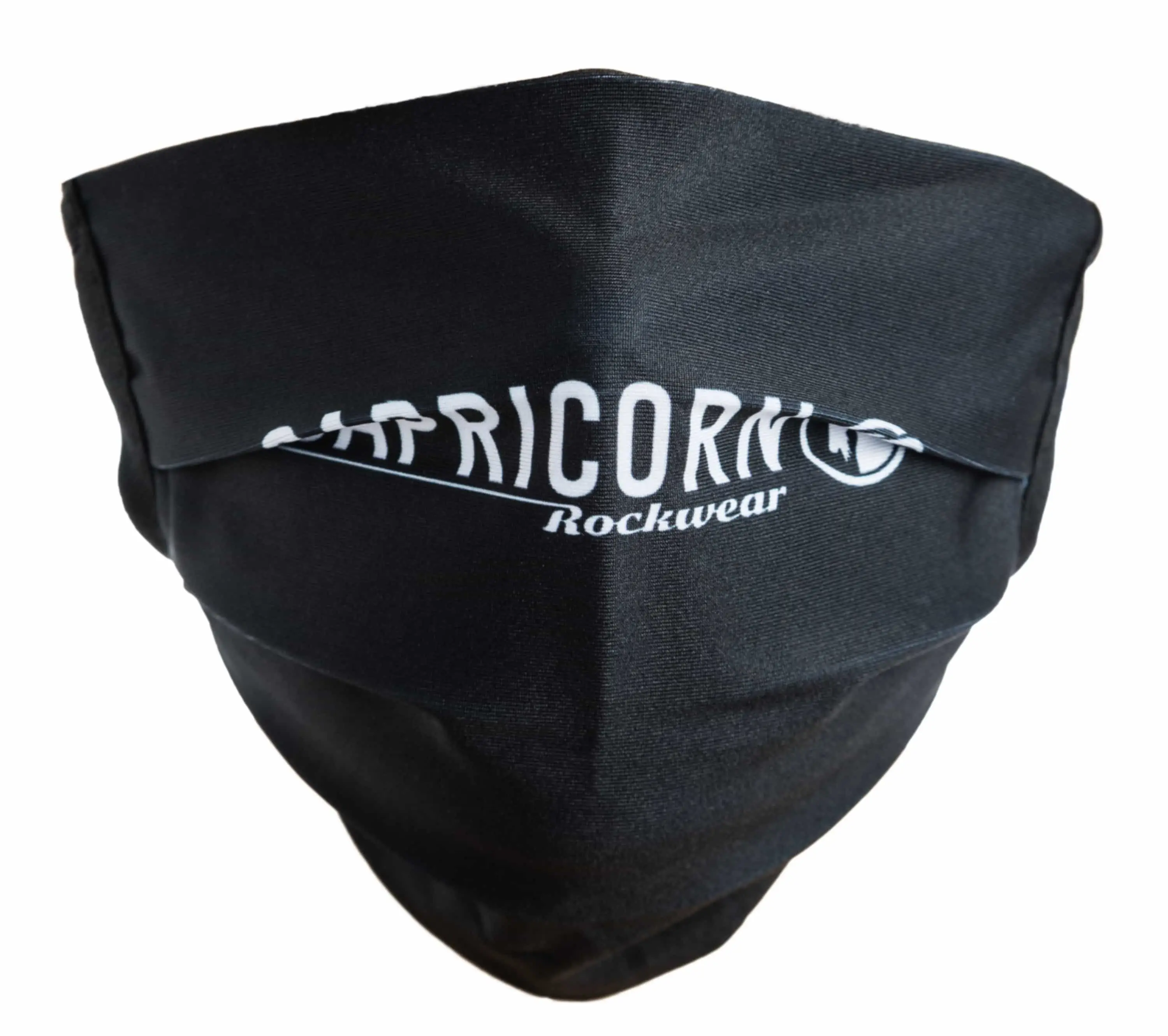 Gesichtsmaske zu Bedeckung des Mund und Nasenbereichs mit Logo auf der Vorderseite. Vorderansicht