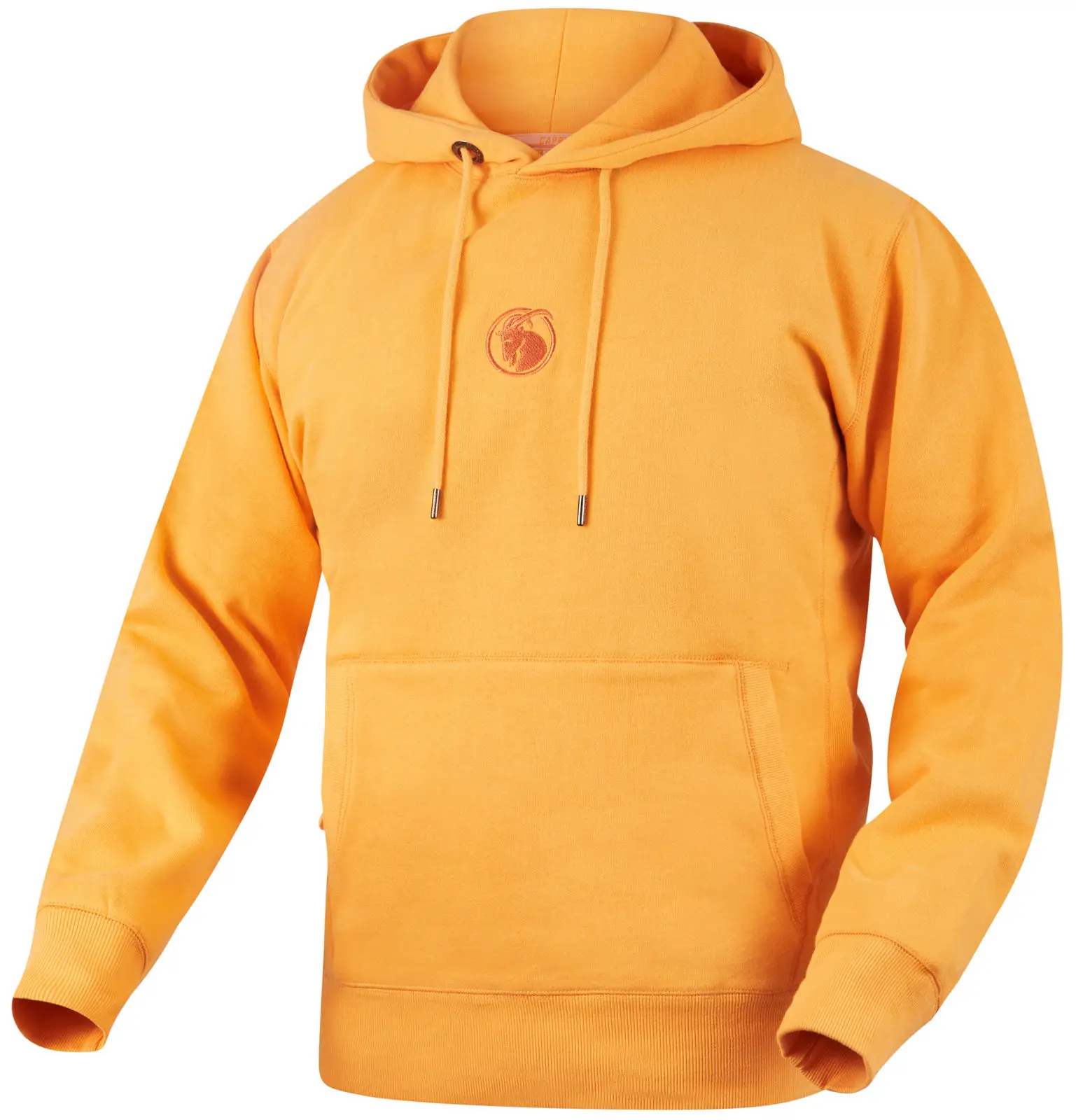 Hoodie orangefarben seitliche Ansicht