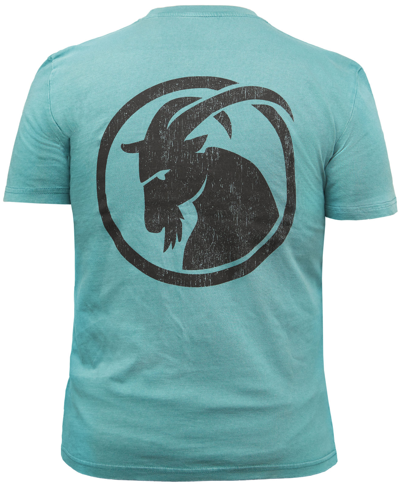 T-Shirt in smaragedgrün mit großem Steinbock Logo auf der Rückseite