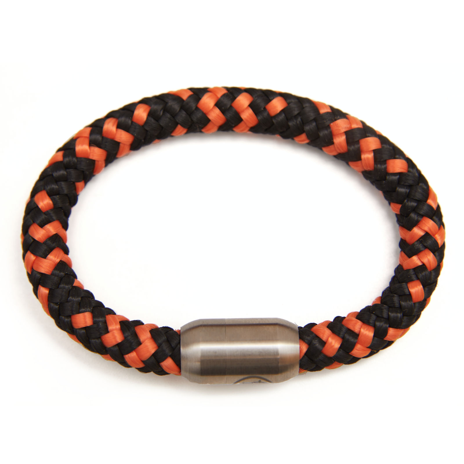 orangeschwarzes Armband aus Tau mit Magnetverschluss