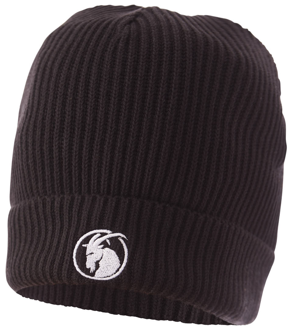 Beanie schwarz mit weißem Capricorn  Logo Stick