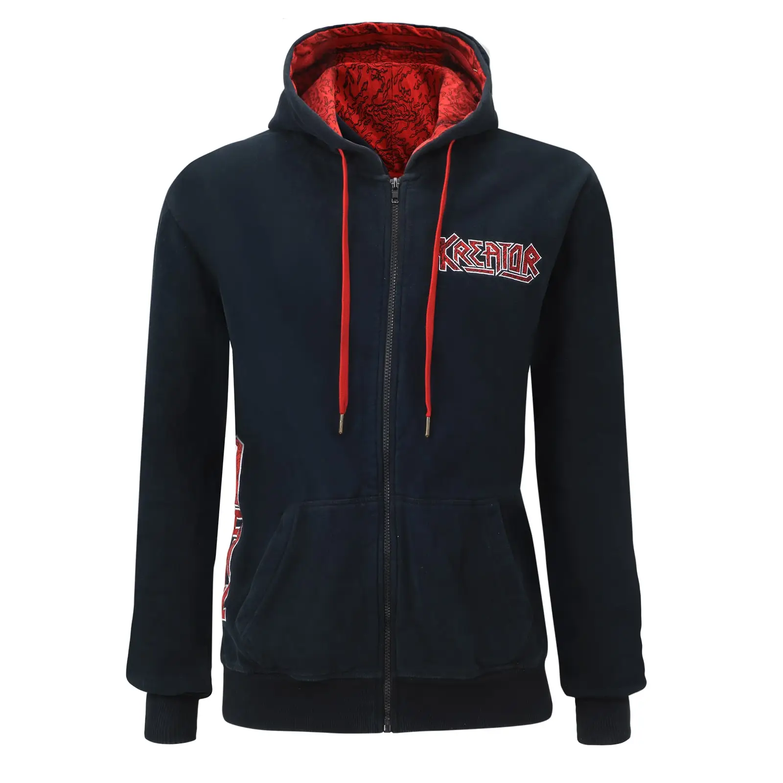 Kreator Kapuzenjacke mit gesticktem Logo auf der Brust.