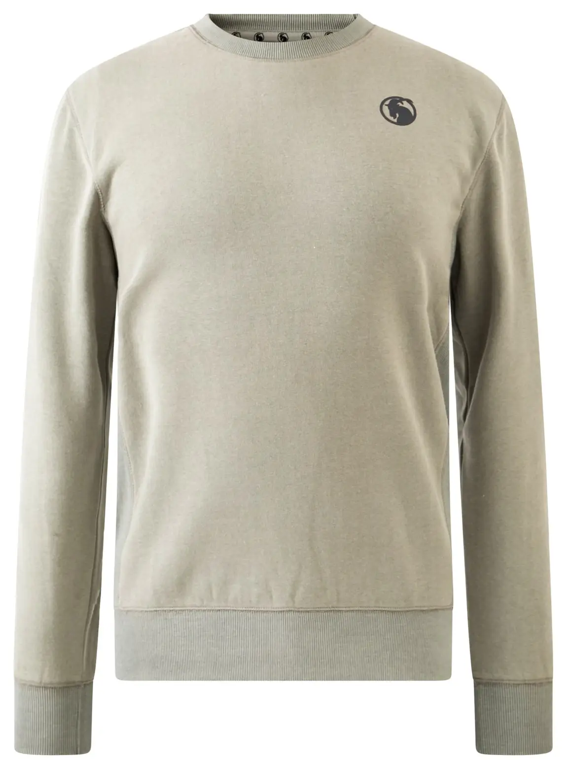 Sweatshirt lightgrey mit grauem Steinbock Kopf Rubberprint im Brustbereich